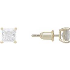 Gold - Men Earrings Latelita Single Square-Cut Solitaire Stud Earring Moissanite Gold