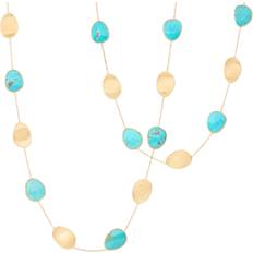 Diamond Necklaces Marco Bicego Lunaria Colour 18ct Yellow Gold Diamond Turquoise Necklace