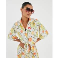 River Island Womens White Fruit Polka Dot Print Beach Shirt