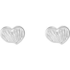 Dower & Hall Silver Humbug Heart Studs