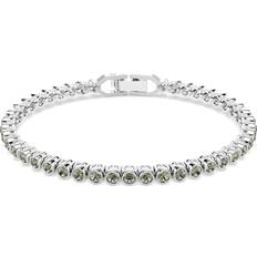 Swarovski Black Bracelets Swarovski Imber Emily Tennis Bracelet Round Cut Rhodium Plated - Grey