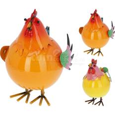 Garden Ornaments Koopman Metal Jumping Hen Decorative Figures