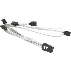 SuperMicro CBL0176L-02 MiniSAS SFF-8087 4x SATA Male Silver