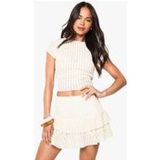 Skirts boohoo Textured Ruffle Mini Skirt - Beige