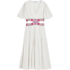 Desigual Embroidered Cut Out Dress - White