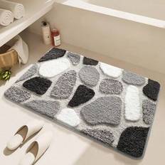Indoor Carpet Bath Mats Shein Grey Bath Mat Rug Cobblestone Embossment
