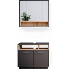 Mobiletti Vicco Set Mobili Bagno Beatrice Antracite 2 Parti