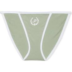 PINK Cotton String Bikini Panty - Green Garden P Laurel Graphic