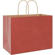 Postembalasje vidaXL Papirposer 50 Stk Med Håndtak Rød 32x17x25 cm