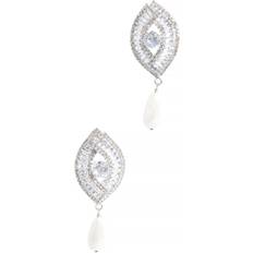 Strass Detailed Pearl Earrings Smykker - Sølv
