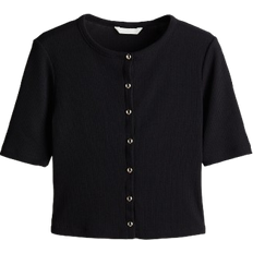 H&M Ribbed Jersey Cardigan - Black
