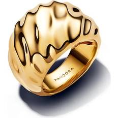 Pandora Räfflad Statementring Guld
