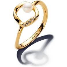 Pandora Ring Med Organiskt Formad Sötvattenspärla Guld