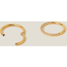 14k Piercings Accessorize Gold-plated Surgical Steel Septum Hoops - One Size