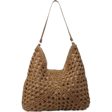 Brown Totes & Shopping Bags on sale Shein Dedoo Women's Hand-Woven Grandmother Check Contrasting Large Capacity Tote Bag, Beach Purse, Perfect For Summer, Vacation & Daily Use, Travel Must Haves, Summer Straw Beach Bag For Women, Hottest Beach Bags For Women, Beach Necessities, Beach Essentials,Beach Stuff & Summer Essentials, Newest Holiday Bag