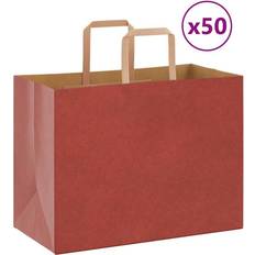 Postembalasje vidaXL Papirposer 50 Stk Med Håndtak Rød 32x17x25 cm