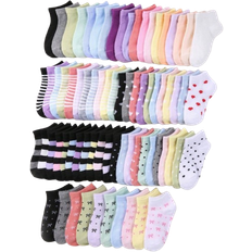Viscose Socks Shein 20pairs Children's Short Socks: Candy-Colored, Lace Bowknot, Heart Pattern, Striped, Soft, Comfortable, Casual, All-Match, Student Ankle Socks - Suitable For Daily Use, Random Mixed Colours