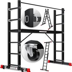 Andamios Masko Masko Andamio Andamio de aluminio Escalera de aluminio Andamio de trabajo Plataforma de trabajo cargable hasta 150 kg antideslizante escalera de