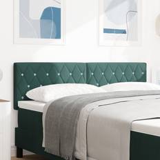 vidaXL Kristallknapp Knapptuftad Mörkgrön 140 cm Sänggavel