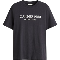 H&M Printed T-shirt - Dark Grey/Cannes