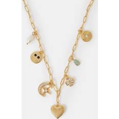 Pearl Necklaces Accessorize 14ct Gold-plated Charm Necklace - One Size