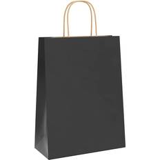 Postemballage vidaXL Papperspåsar 250 St Med Handtag Svart 26x12x35 cm