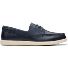 Boat Shoes Clarks Bratton Boat Navy Leather Boat Shoes - Blue