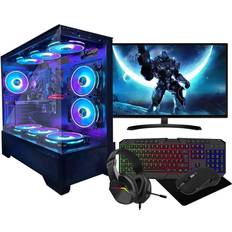 Rtx 3050 6gb Asc Technology Gaming PC Bundle Intel Core i7 RTX 3050 6GB Graphics 16GB RAM 256GB SSD + 1TB HDD WiFi Windows 11 500W 80+ PSU Black 9 Fan RGB Case 22” Monitor
