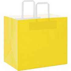 Postemballage vidaXL Papperspåsar 50 St Med Handtag Gul 32x22x28 cm