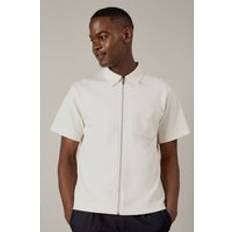 Zipper Shirts Burton Short Sleeve Zip Through Jersey Shirt - Off White