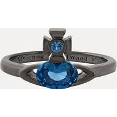 Vivienne Westwood Blue Jewellery Vivienne Westwood Allie Ring Unisex - Ruthenium Denim Blue
