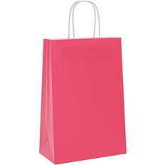 Postemballage vidaXL Papperspåsar 250 St Med Handtag Rosa 21x11x31 cm