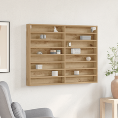 VidaXL Glass Cabinets vidaXL Vitrine Artisan Oak 100x8.5x75 cm Glass Cabinet