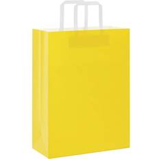 Postemballage vidaXL Papperspåsar 50 St Med Handtag Gul 26x12x35 cm