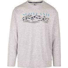 Men T-shirts Trespass Male Casual Printed T-Shirt - Grey Marl