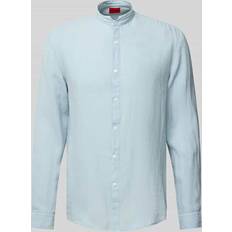 Fitness - Herre Skjorter HUGO Herren Leinenhemd Slim Fit - Blau