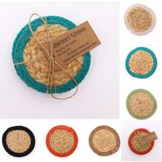 Elegant Natural Coasters Boho Chic Dining Cotton 10cm Set of 4
