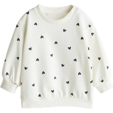 H&M Baby Sweatshirt Aus Baumwolle - Cremefarben/Herzen