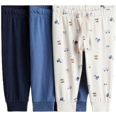 H&M Cotton Jersey Joggers 3-Pack - Blue