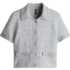 Cardigans H&M Short-Sleeved Cardigan - Grey Melange