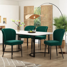 Flieks 5 Piece Green/White Dining Set 80x140cm 5pcs