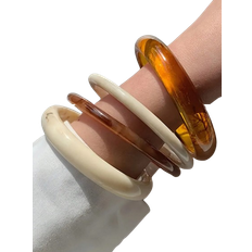 Shein 4pcs Set Elegant Vintage Style Bracelet, Fashion Simple Design, Acrylic Material, Suitable For Casual Wear, Women Jewelry, Can Be Worn Year-Round For Daily And Party Occasions