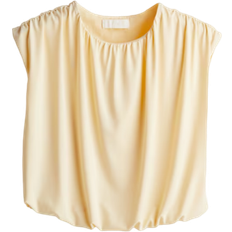 H&M Draped Cropped Top - Light Yellow