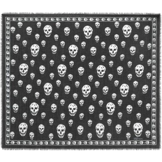 Women's Classic Silk Blend Skull Scarf - Black