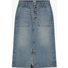 Lee Blåa Kjolar Lee Jeanskjol Patch Pocket Midi Skirt - Blå