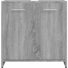 vidaXL Badkamerkast 60 x 33 x 60 cm Bewerkt Hout Grijs
