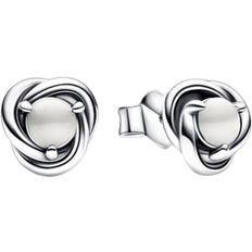 Earrings Pandora June Eternity Circle Stud Earrings - Silver/Pearl