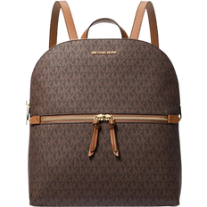 Zipper Backpacks Michael Kors Dallas Medium Signature Logo Backpack - Brown