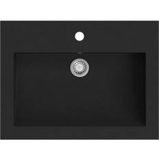 vidaXL Lavabo De Granito Negro 600x450x120 mm