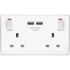 White double socket with usb BG 822U3-01